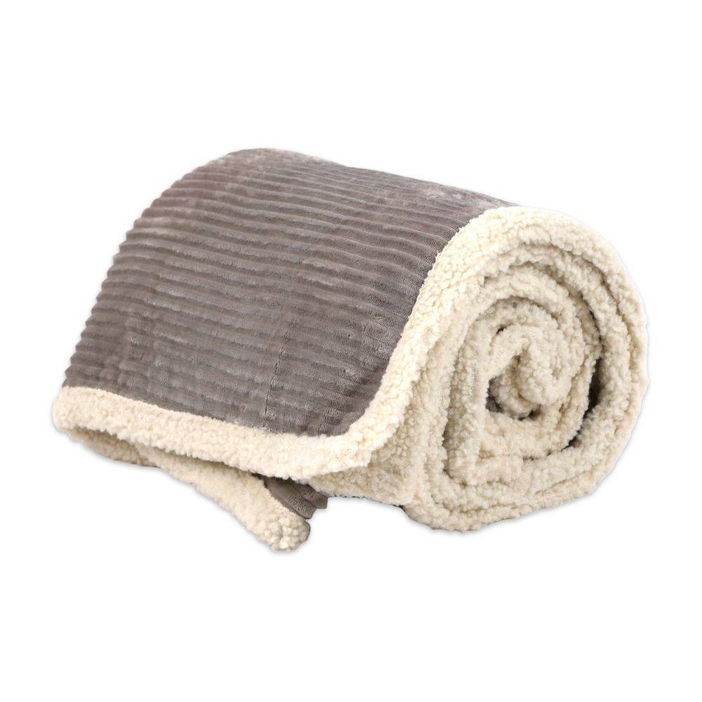 Plaid Sherpa Aspen Costa Velluto Grigio