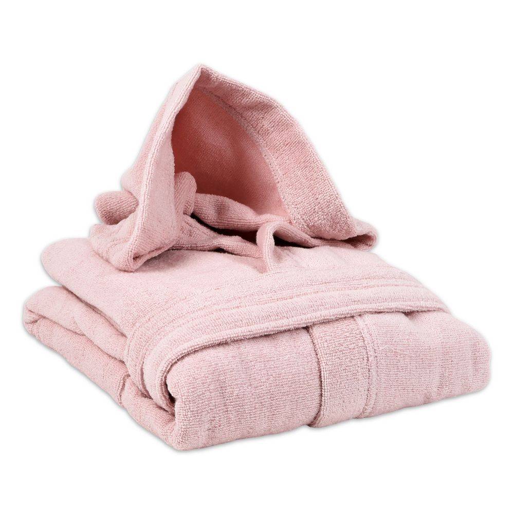 Accappatoio in Spugna con cappuccio Zero Rosa