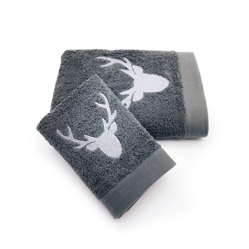 Coppia asciugamani CREOLE Alaska Piombo