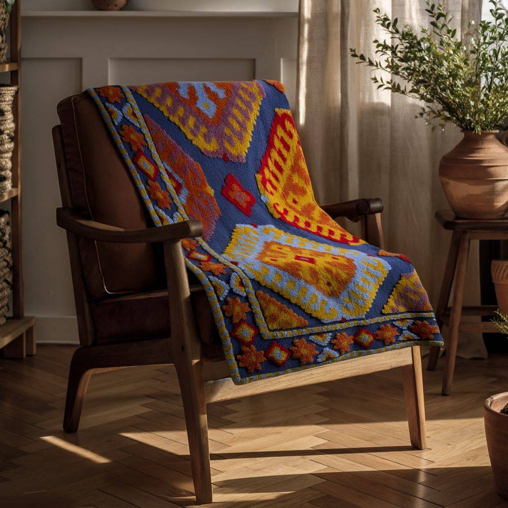 Plaid CREOLE in Lana Cotta Kilim 150 x 200