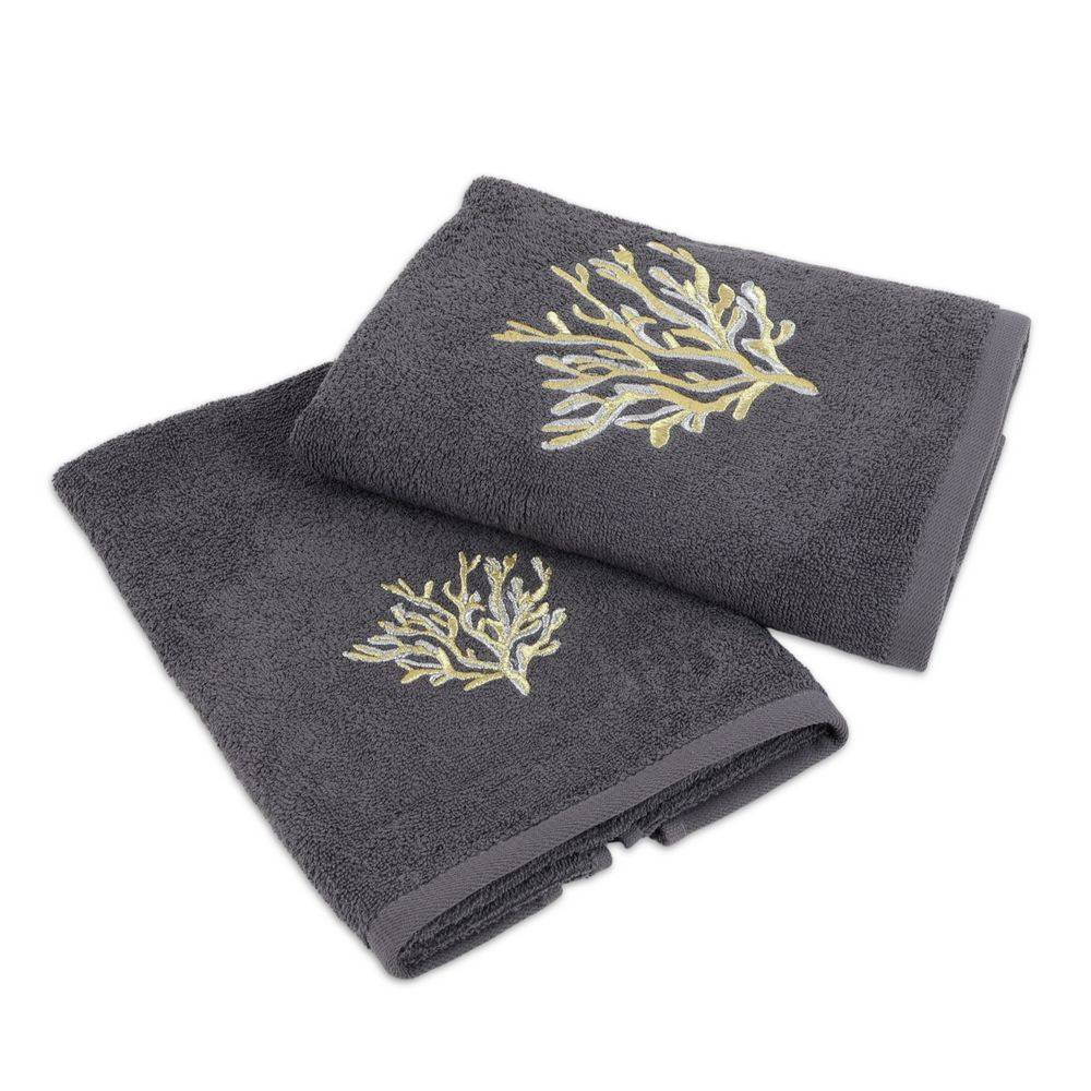 Coppia asciugamani CREOLE Maldive Piombo