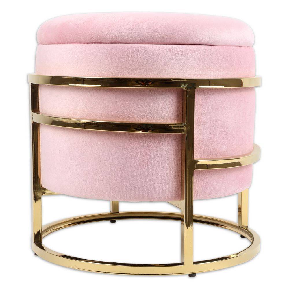 Pouf contenitore in Velluto Spongy Rosa