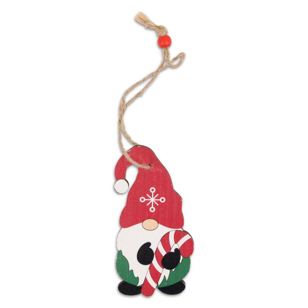 Pendente in Legno Gnometto con Lecca Lecca e Fiocco