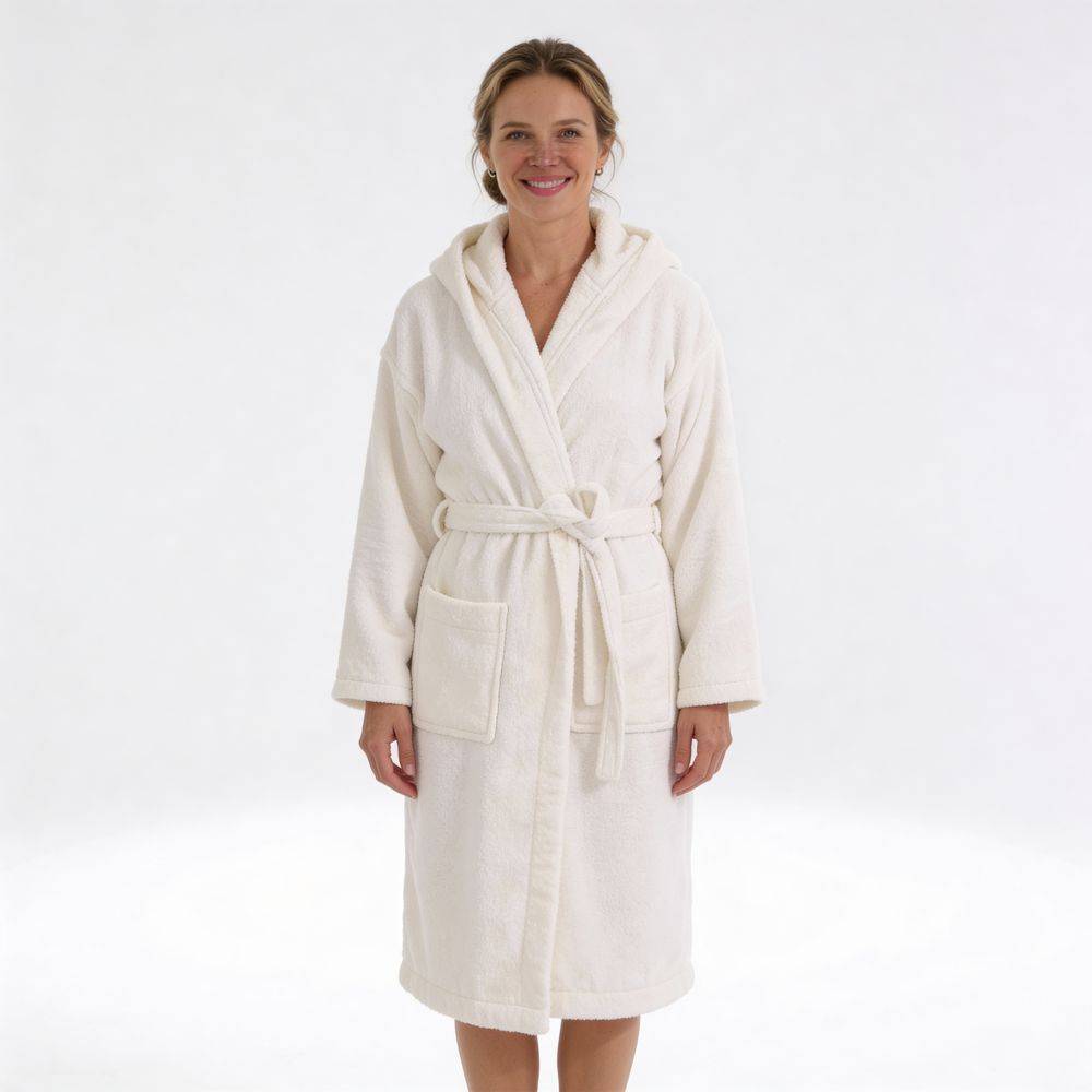 Accappatoio in Cotone con cappuccio Zero Crema Personalizzato