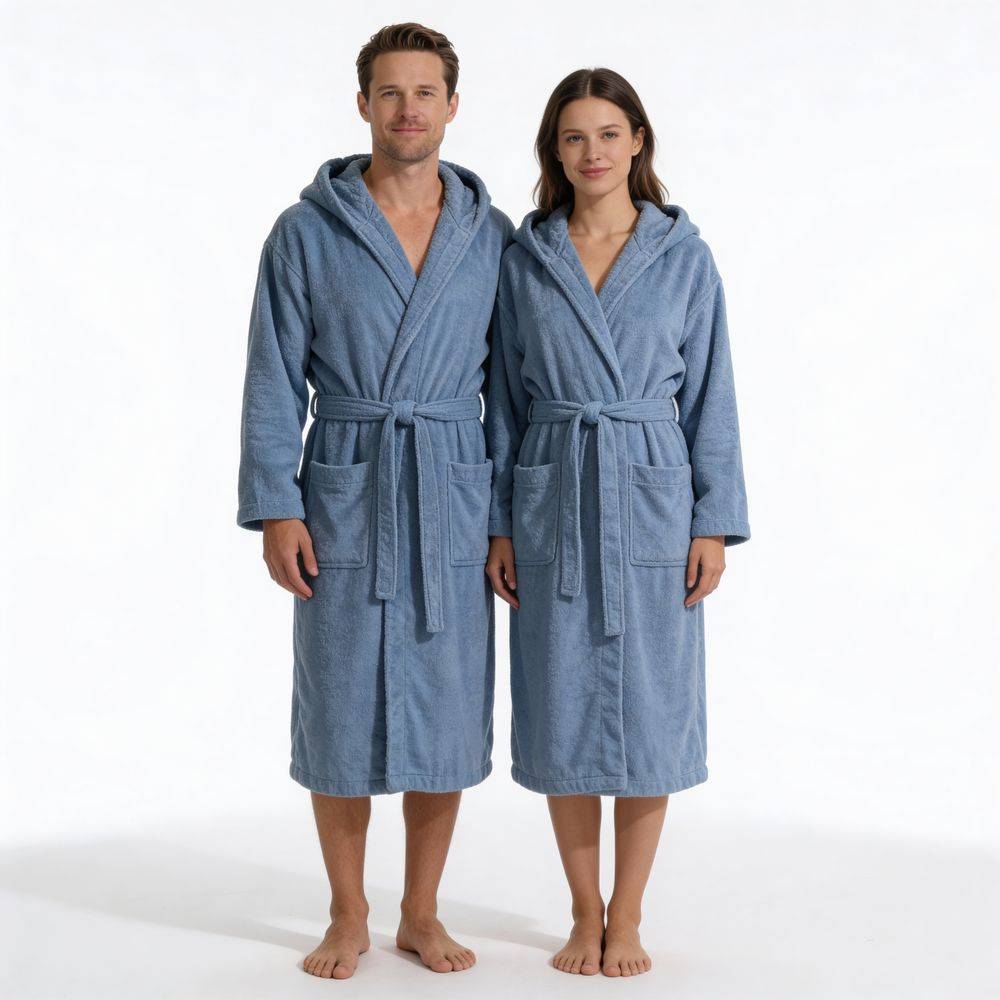 Accappatoio in Cotone con cappuccio Zero Polvere