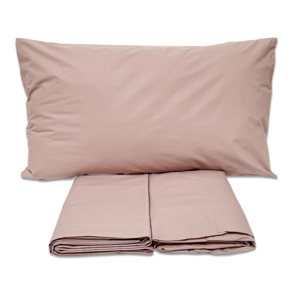 Completo Lenzuola Percalle Rosa Singolo