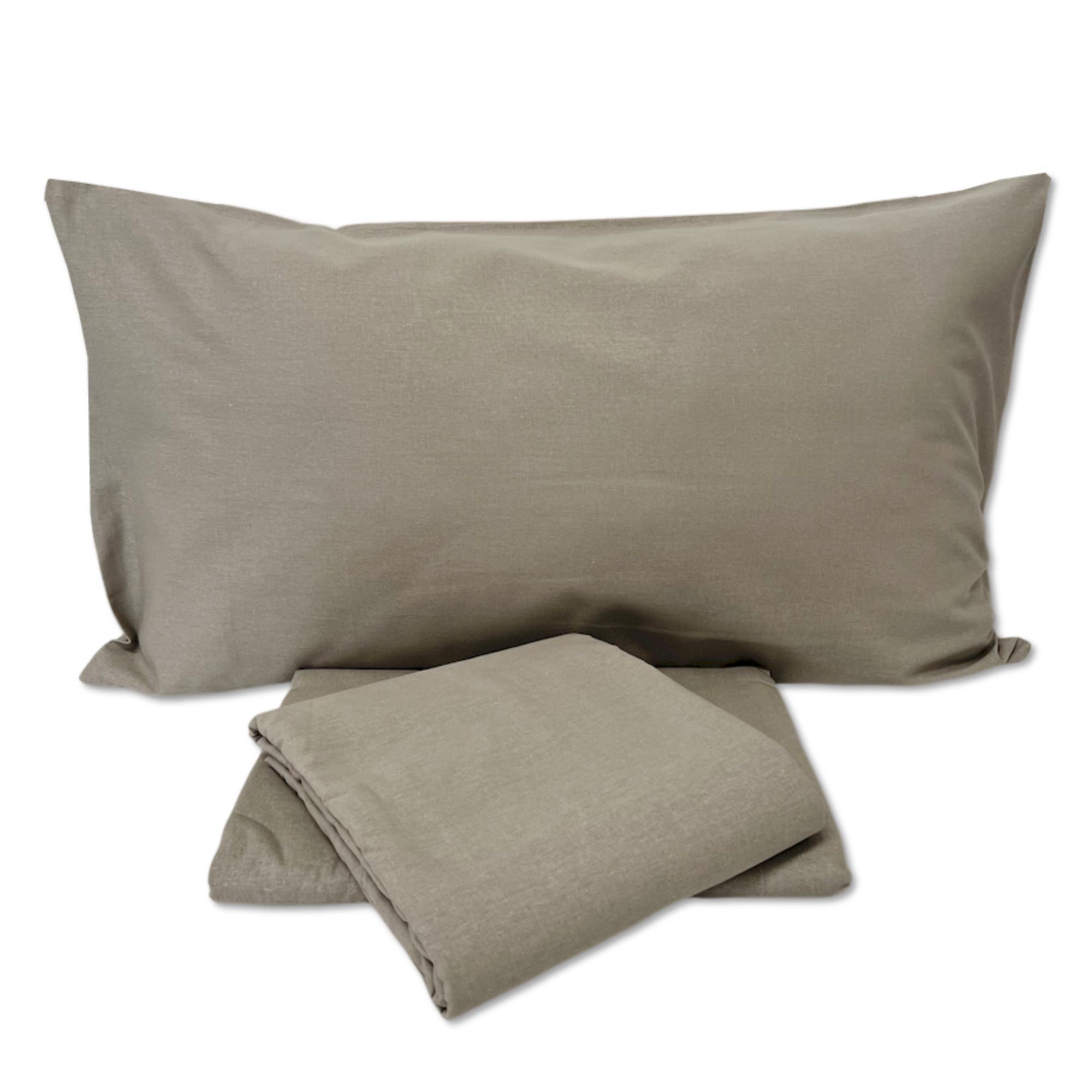 Completo Lenzuola Percalle Tortora Piazza e mezzo