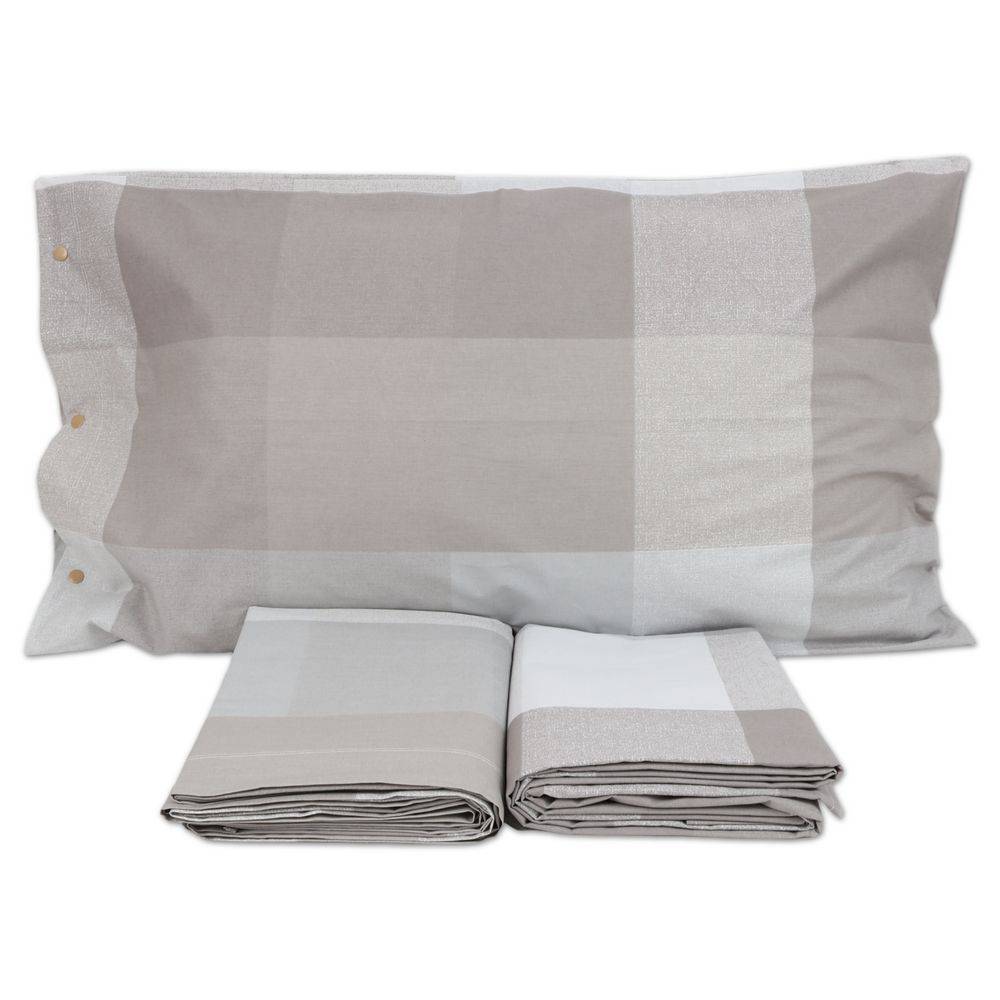 Completo Lenzuola Scotland Tortora Singolo