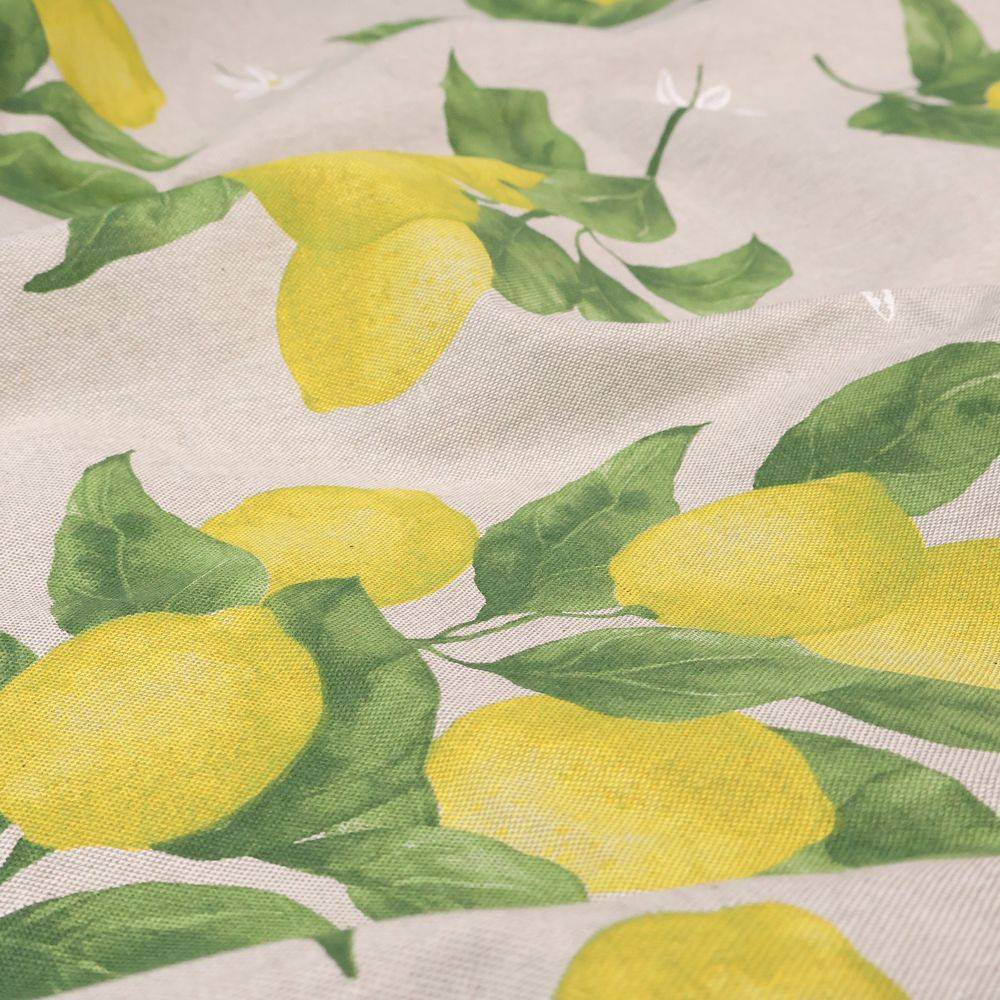 Centrotavola su misura Limoni e Fiori fondo Beige