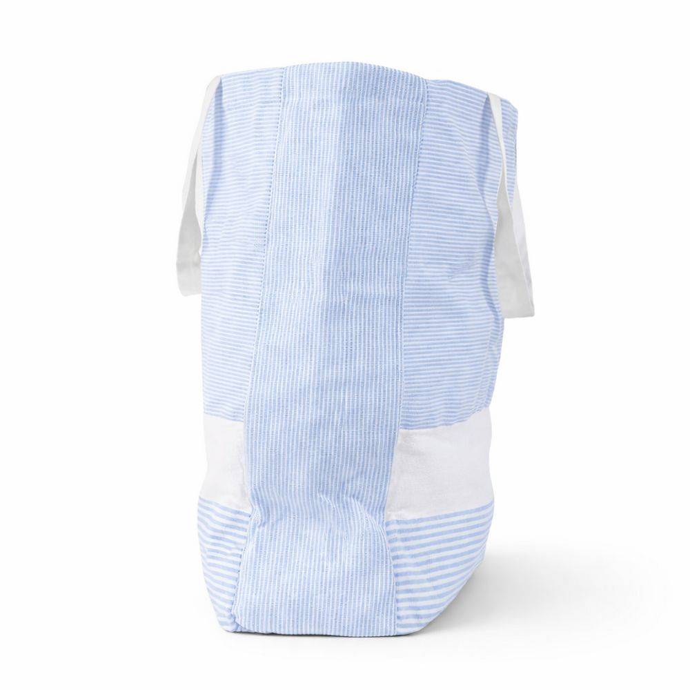 Borsa Portabiancheria Righe Azzurre