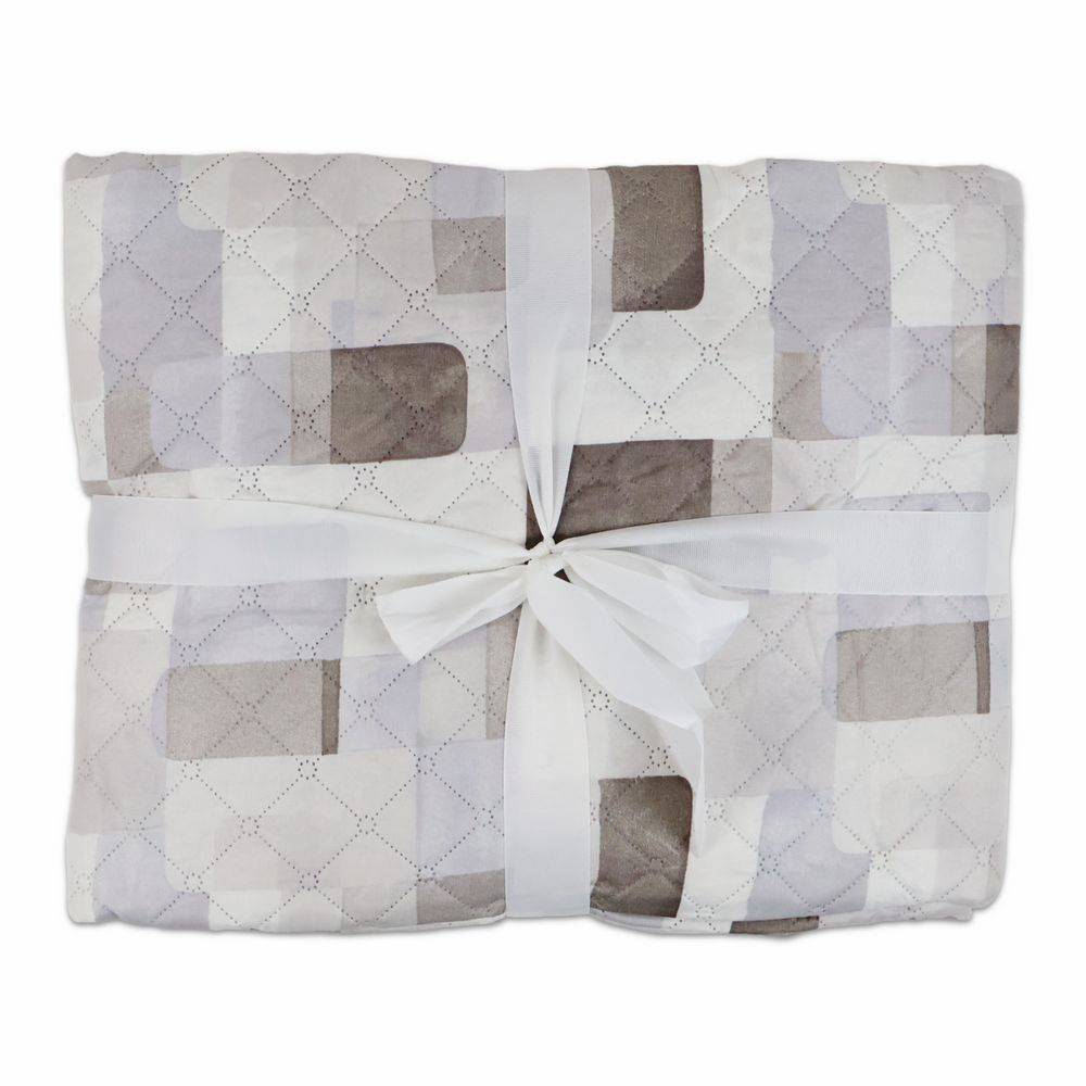 Boutis Copriletto mezzastagione Pinsonic Geometrico Tortora Matrimoniale