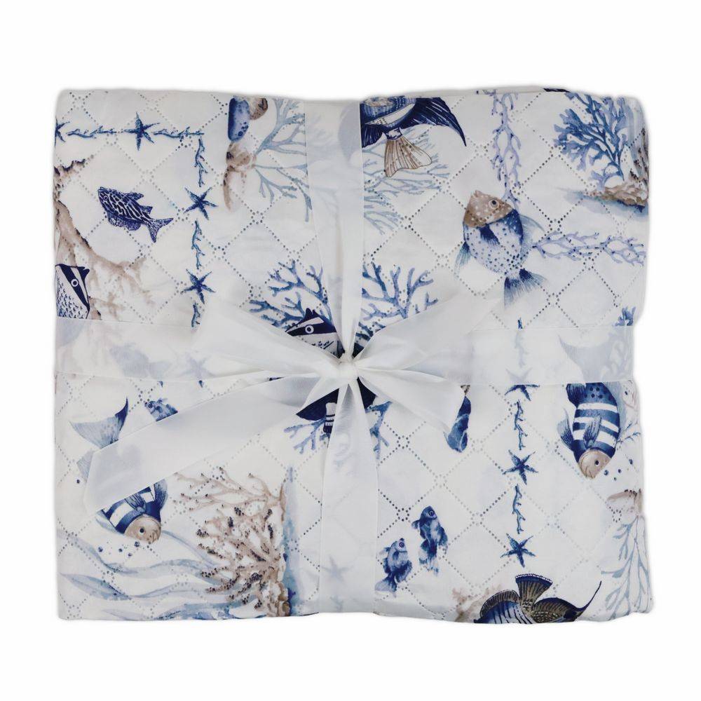 Boutis Copriletto mezzastagione Pinsonic Mare Patchwork Matrimoniale