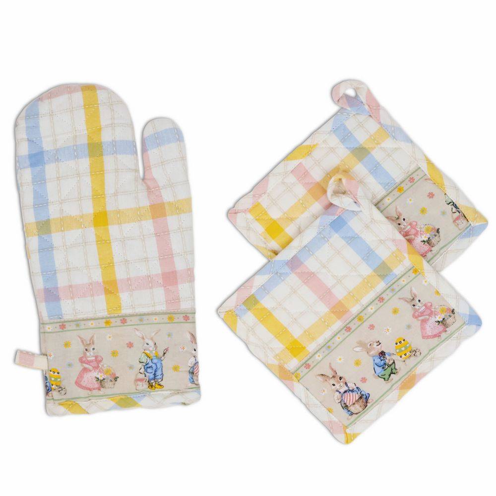 Set guanto + presine Coniglietti