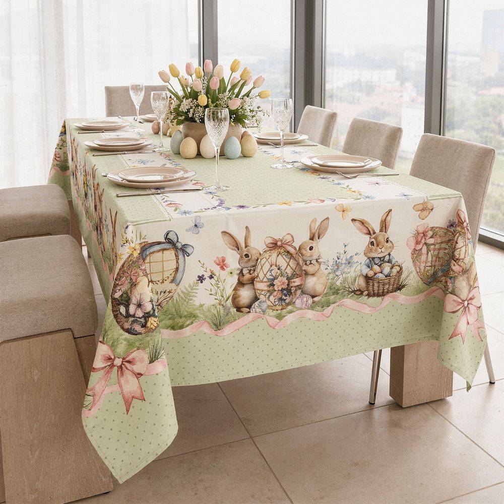 Tovaglia stampa digitale Green Rabbit 140 x 240