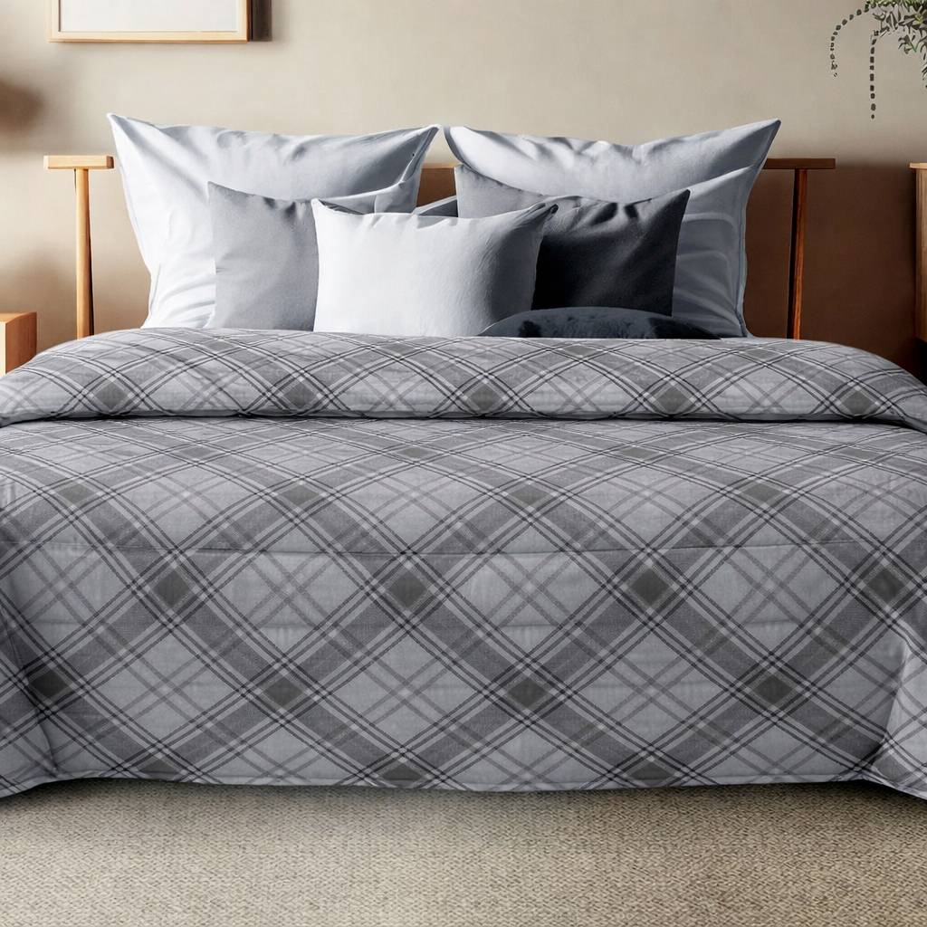 Trapunta Piazza e mezzo Ambra Scozzese Elliot grigio 220 x 250