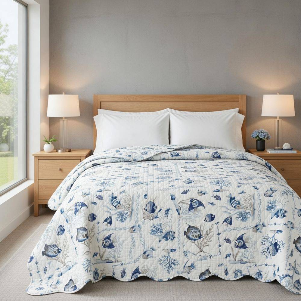 Boutis Copriletto estivo Pinsonic Mare Patchwork Matrimoniale