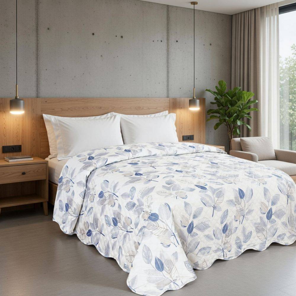 Boutis Copriletto estivo Pinsonic Armonia Blu Matrimoniale