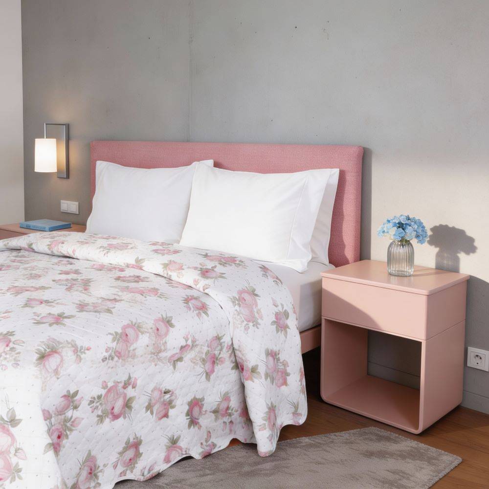 Boutis Copriletto estivo Pinsonic Roselline Matrimoniale