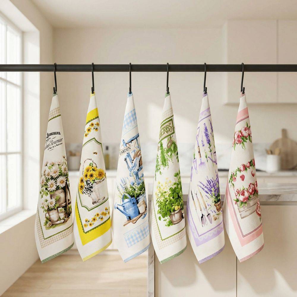 Set 6 Canovacci cucina spugna Country Botanic