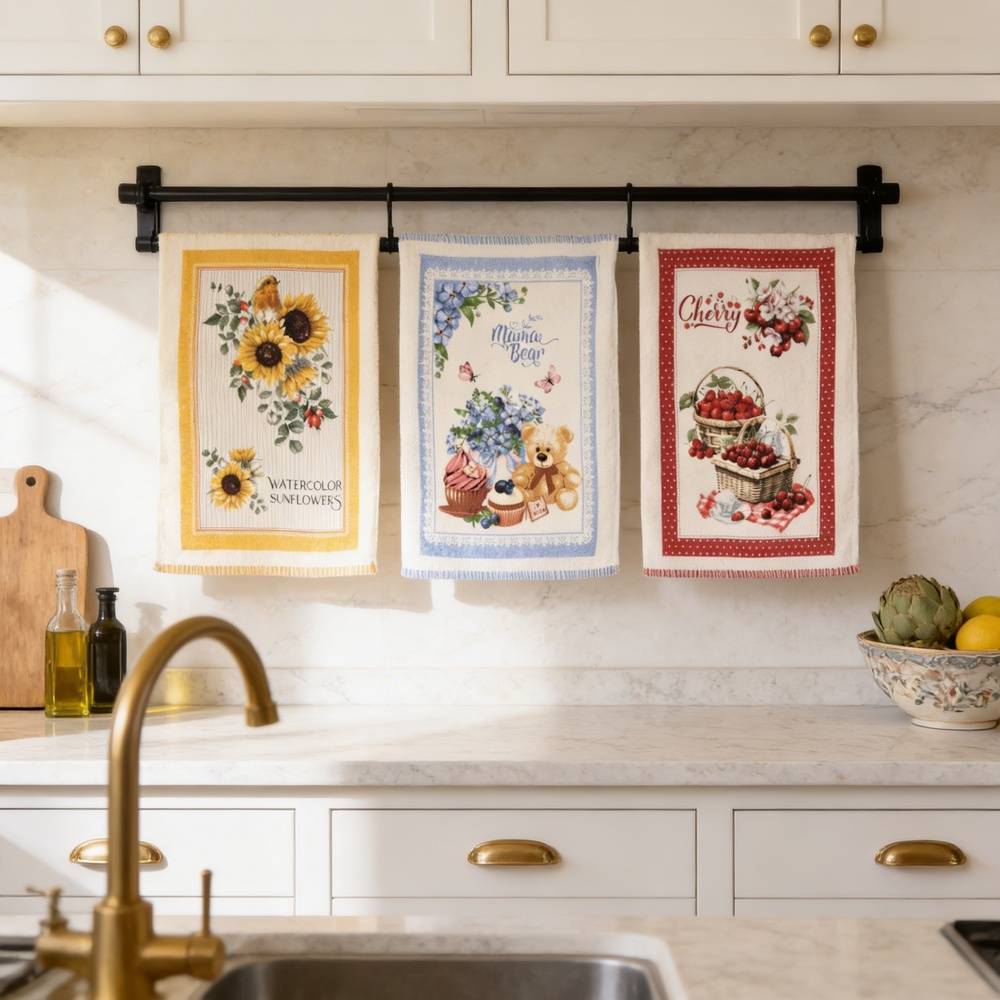 Set 3 Canovacci cucina spugna Farm Daily Girasoli