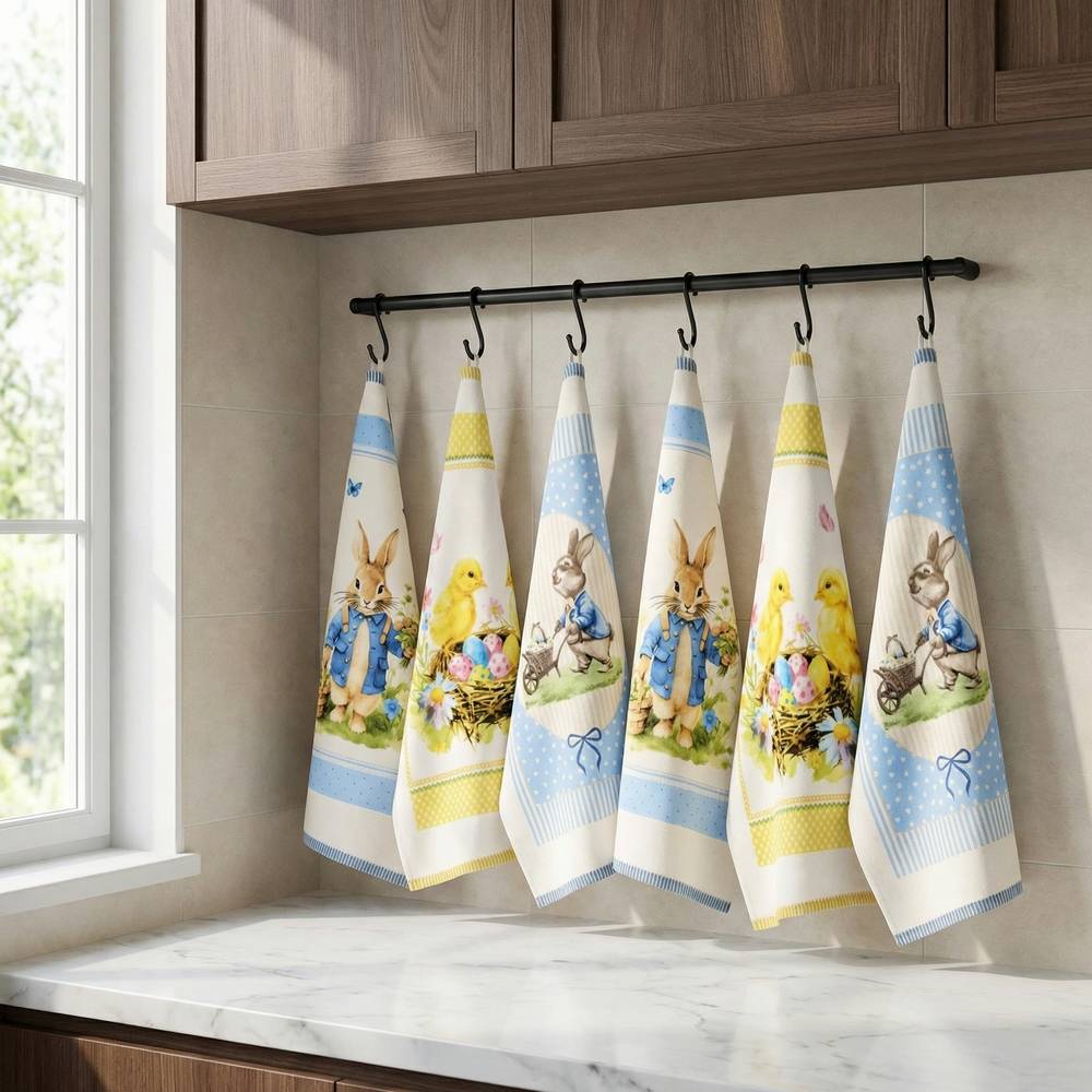 Set 6 Canovacci cucina spugna Country Easter