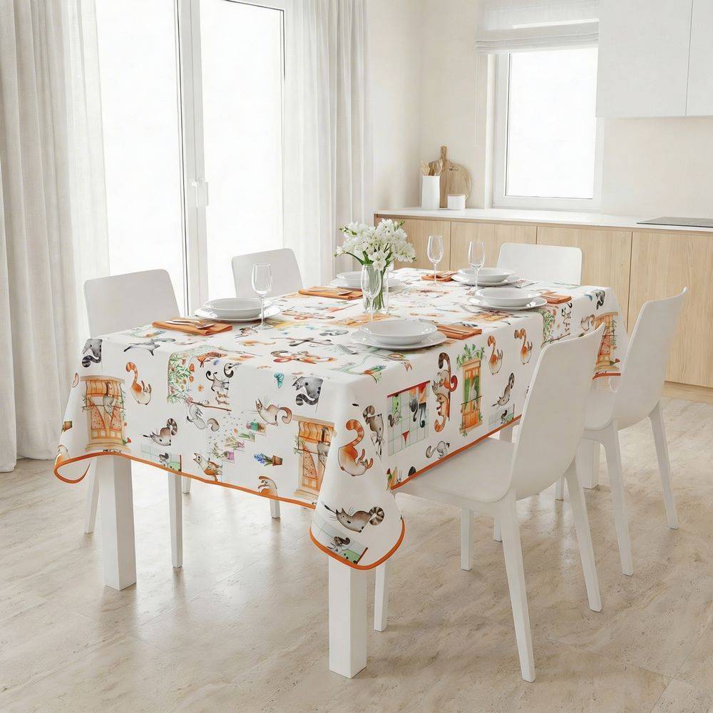 Tovaglia Antimacchia Splash Coccolosa Gatti Buffi 140 x 300