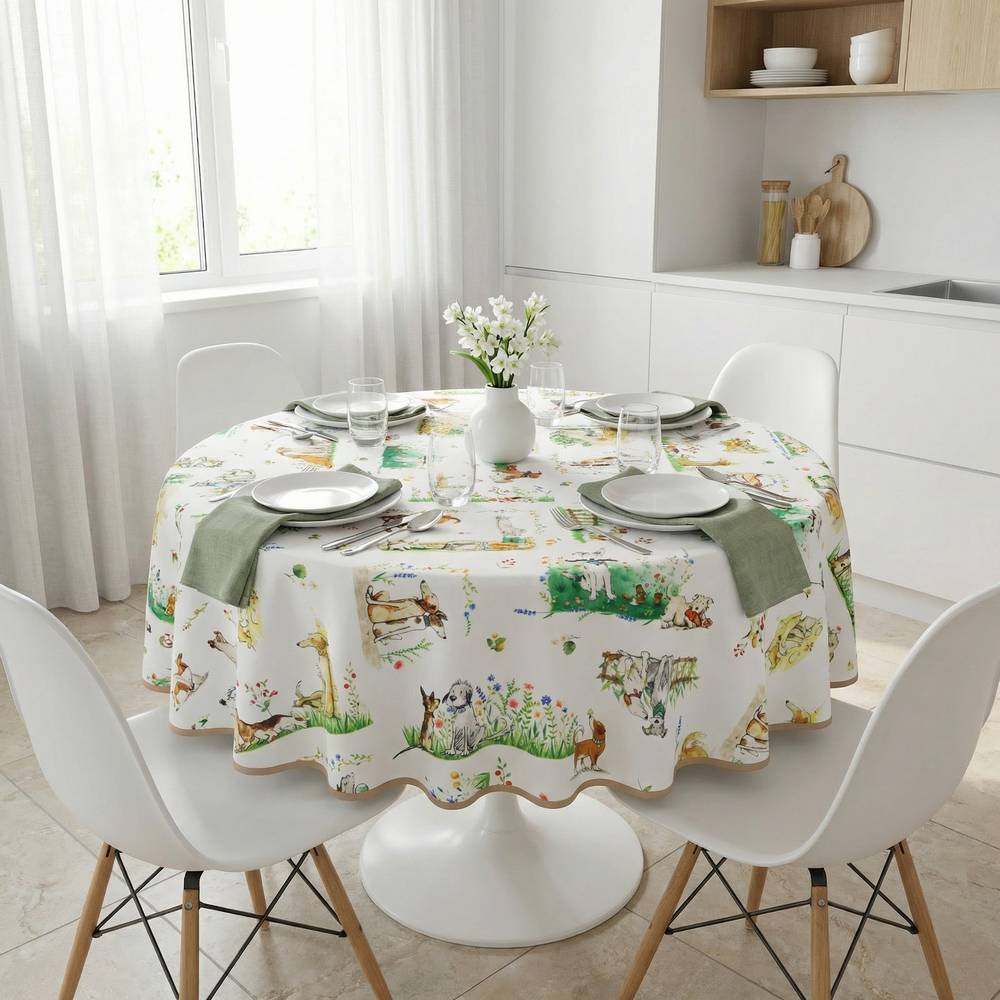 Tovaglia antimacchia rotonda Splash Coccolosa Cagnolini 160