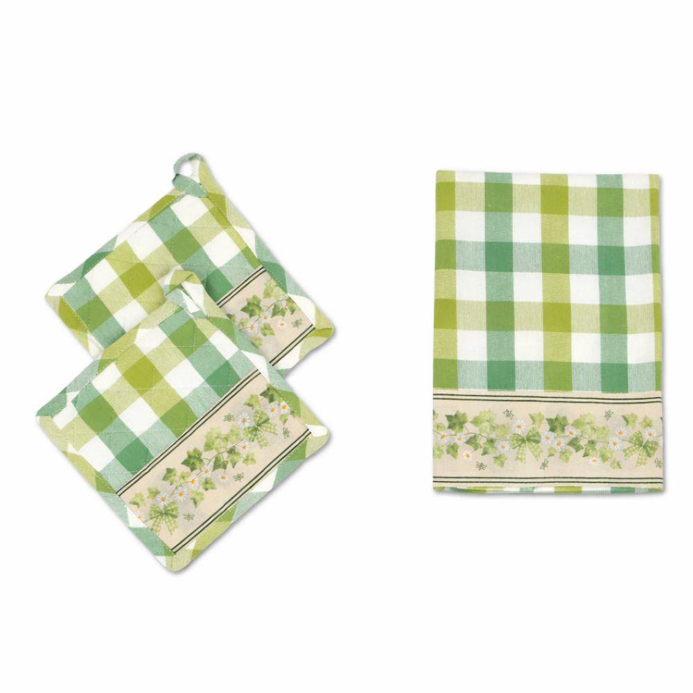 Set Cucina Presine e Canovaccio Edera