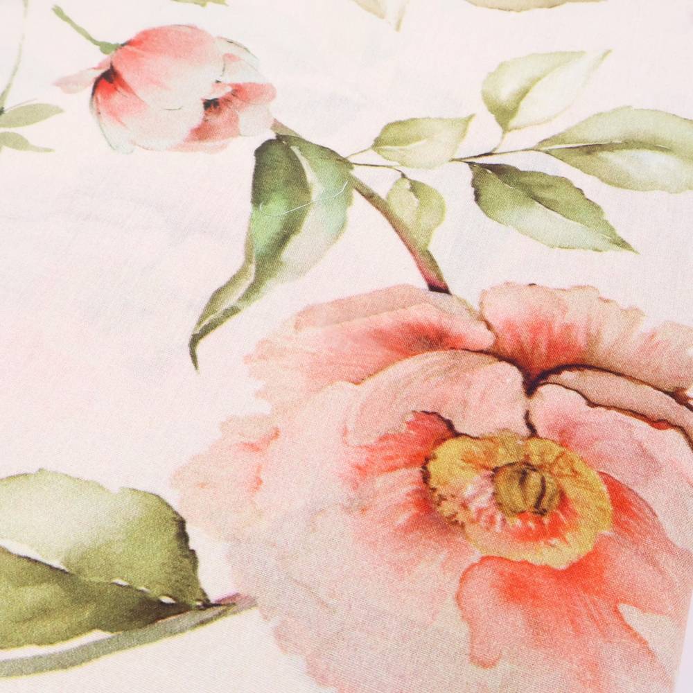 Lenzuolo copriletto con balza stampa digitale Fiori Matrimoniale