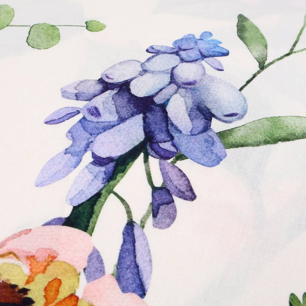 Lenzuolo copriletto con balza stampa digitale Farfalle Floreali Matrimoniale