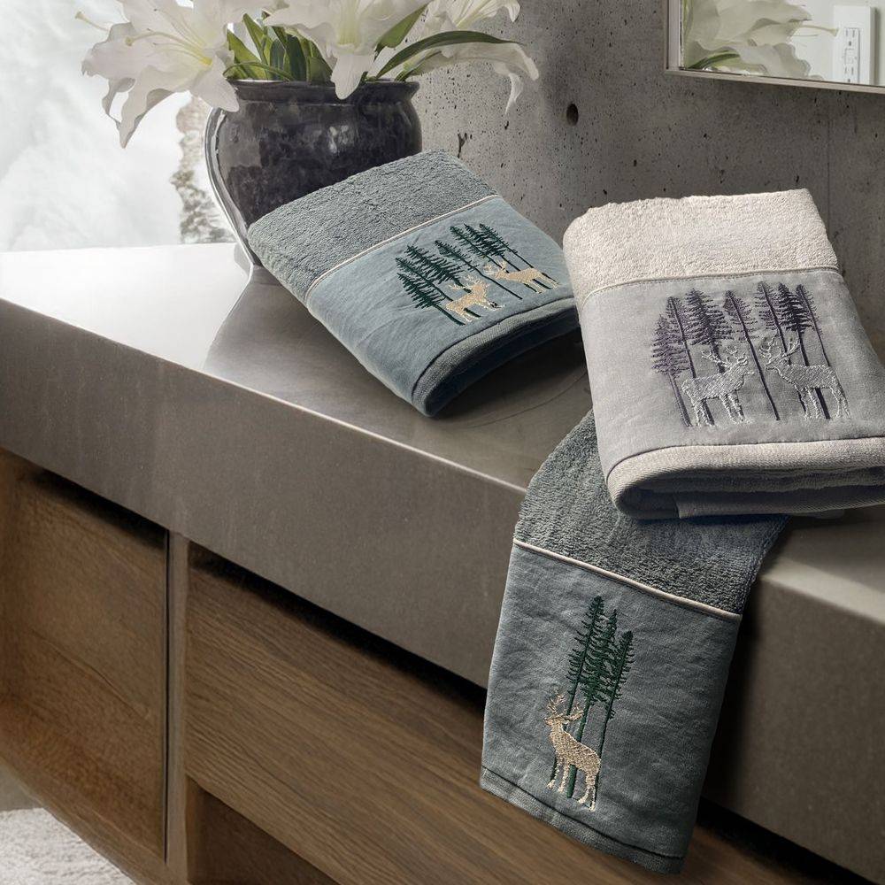 Coppia asciugamani CREOLE profilo Lino Ortisei Silver