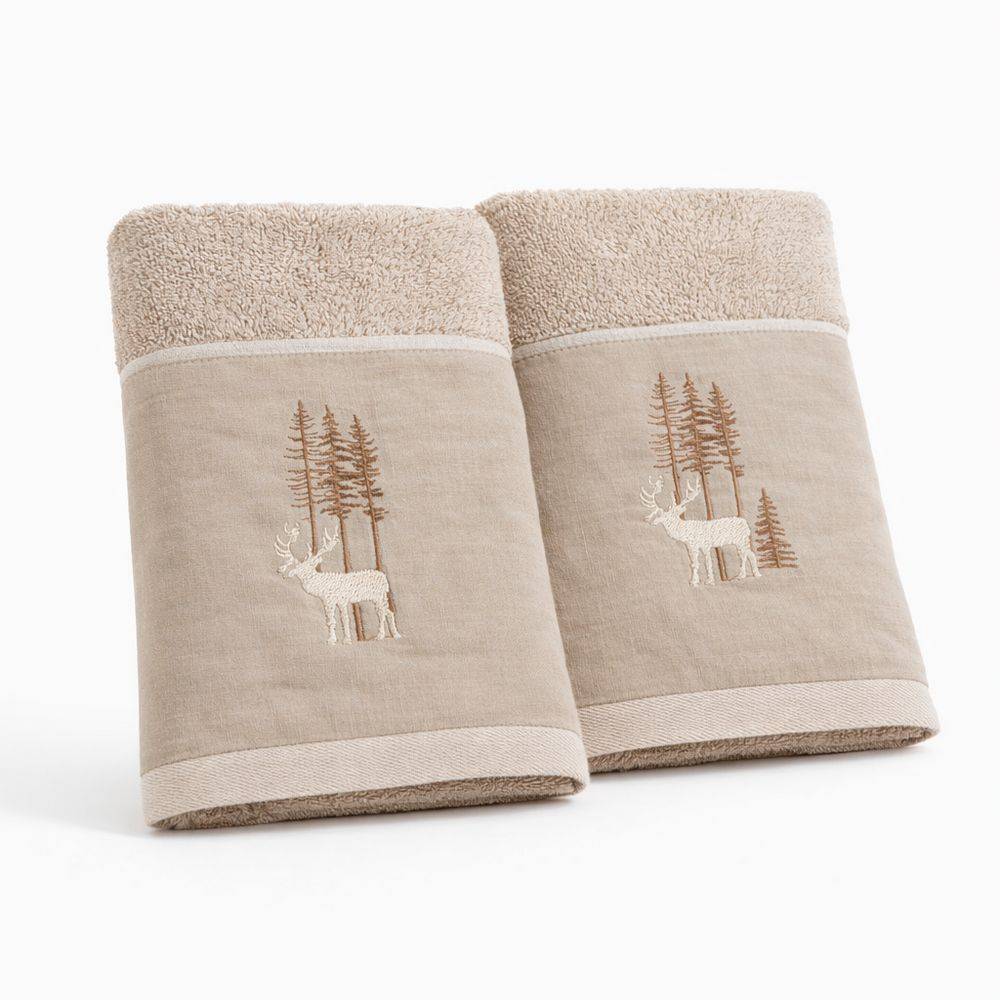 Coppia asciugamani CREOLE profilo Lino Ortisei Beige