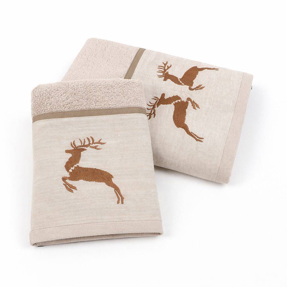 Coppia asciugamani CREOLE profilo Lino Renne Beige