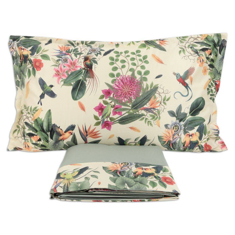 Completo Lenzuola CREOLE Balza Selva Verde Matrimoniale