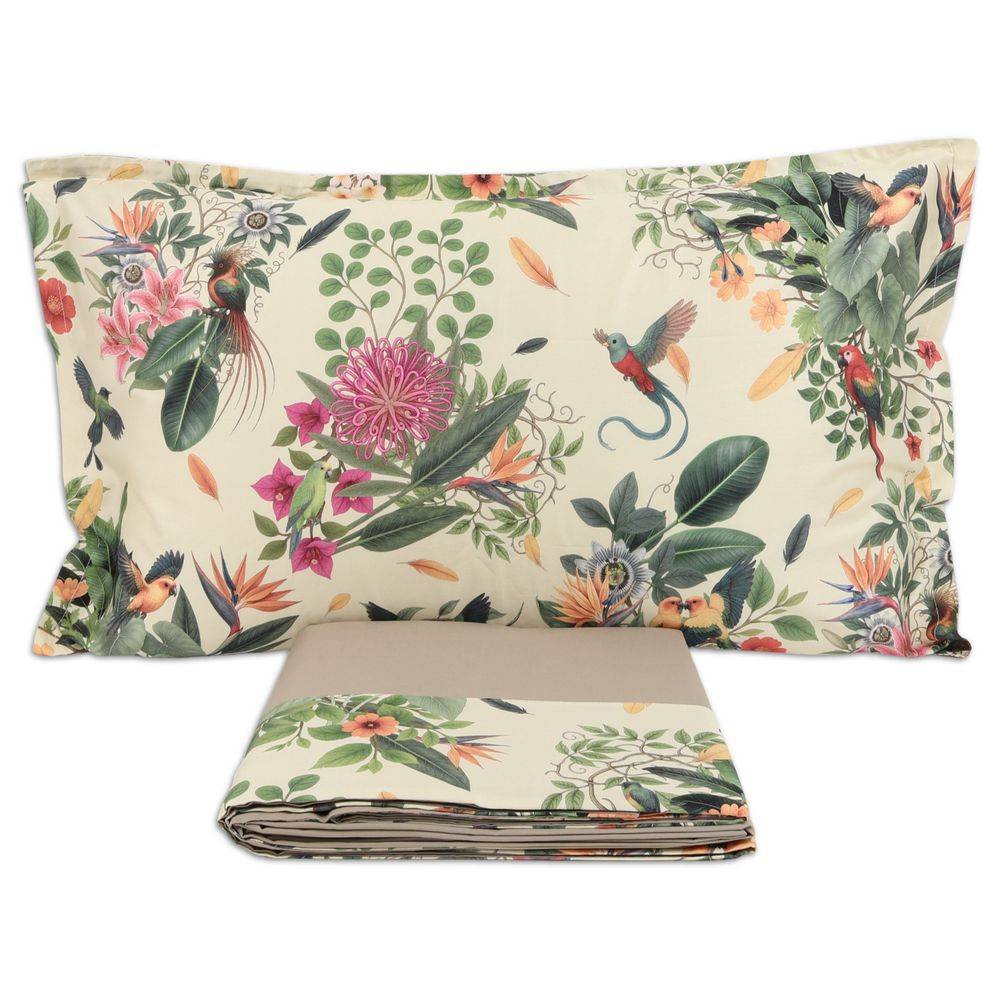 Completo Lenzuola CREOLE Balza Selva Sabbia Matrimoniale