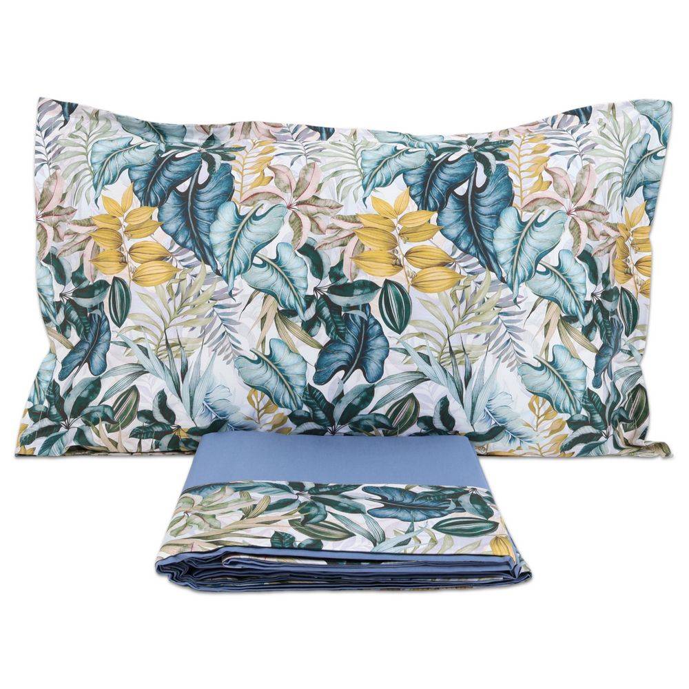 Completo Lenzuola CREOLE Balza Viviane Blu Matrimoniale