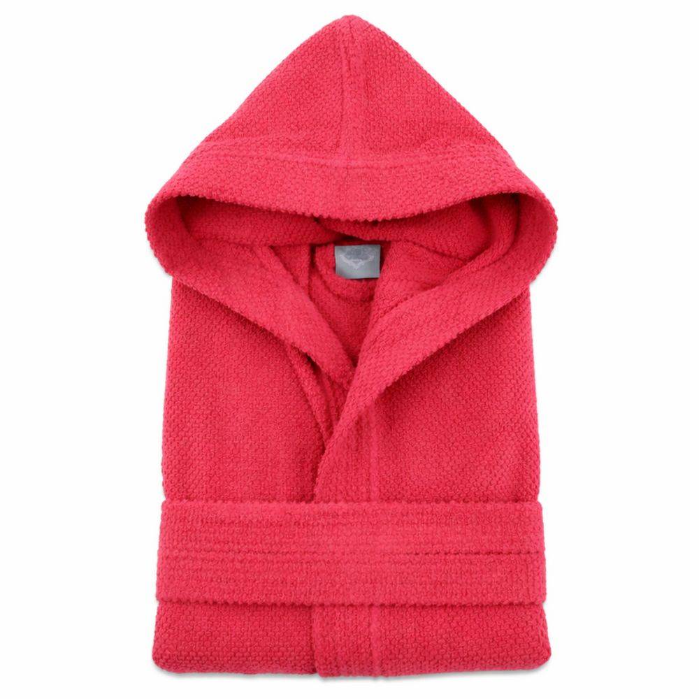 Accappatoio con cappuccio chicco di riso Rosso Fragola