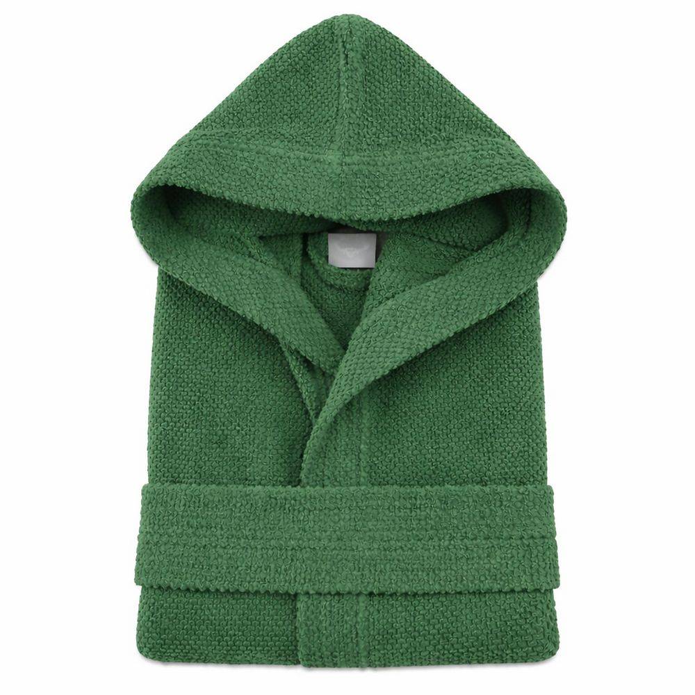 Accappatoio con cappuccio chicco di riso Verde Bosco