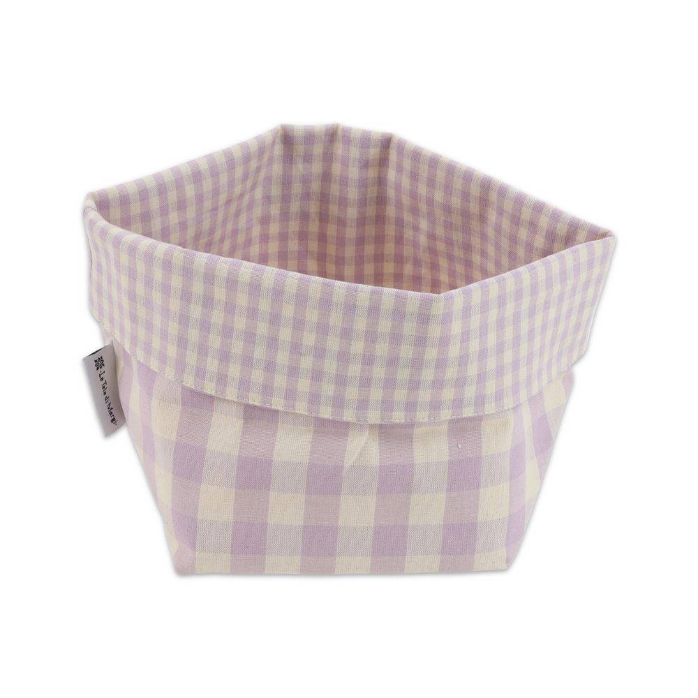 Cestino Portapane in Cotone Doubleface Quadretto Lilla
