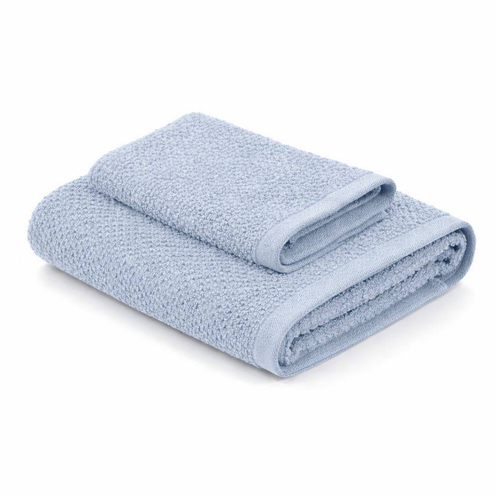 Coppia Asciugamani chicco di riso Azzurro Cielo