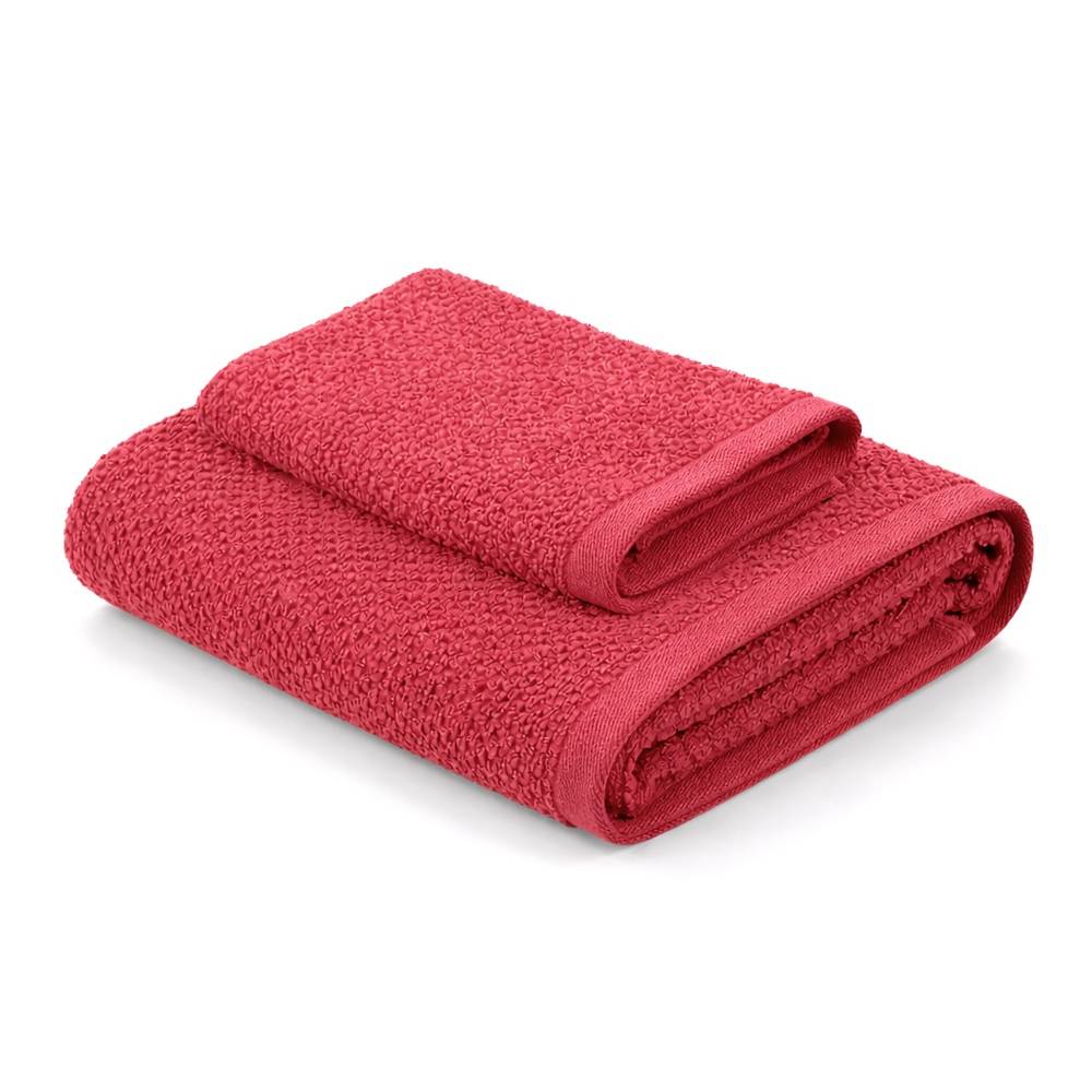 Coppia Asciugamani chicco di riso Rosso Fragola