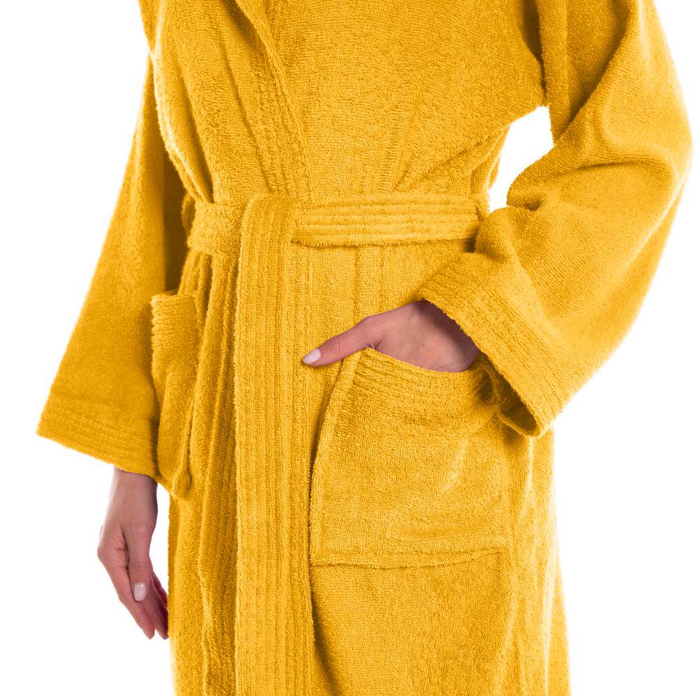 Accappatoio Con Cappuccio Caleffi in Spugna Minorca Giallo sole
