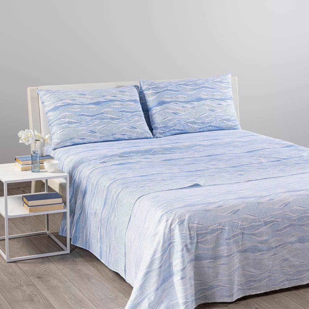 Completo Lenzuola Caleffi Sirio Azzurro Matrimoniale