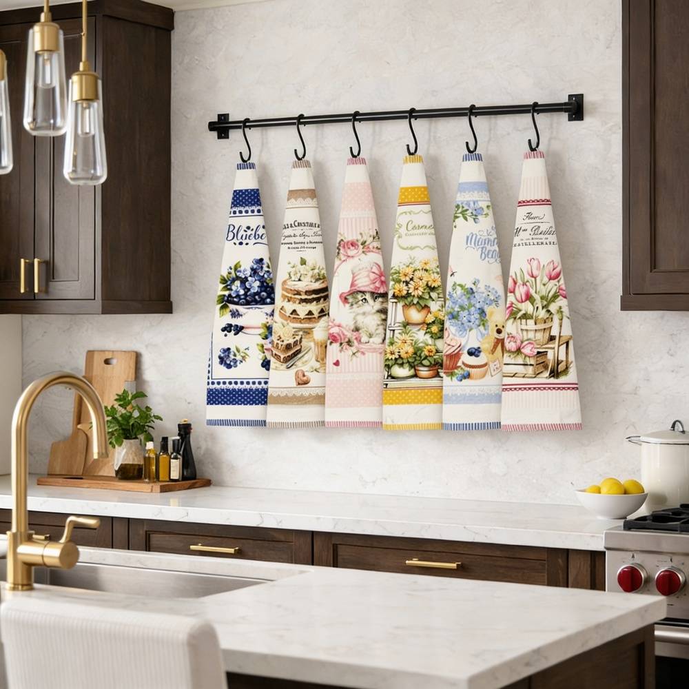 Set 6 Canovacci cucina spugna Country Nizza