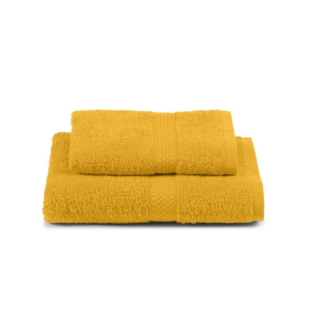 Coppia Asciugamani Caleffi in spugna Minorca Giallo Sole