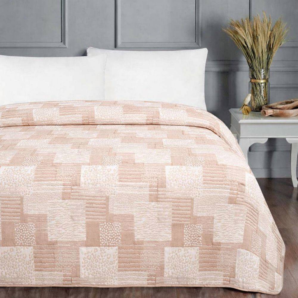 Copriletto frescoletto Jacquard Amanda Geometrico Rosa Matrimoniale