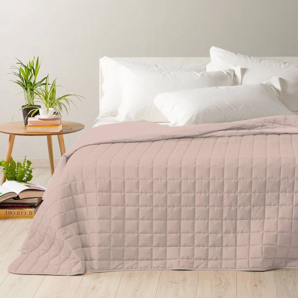 Boutis copriletto Kim Double Rosa - Grigio Matrimoniale