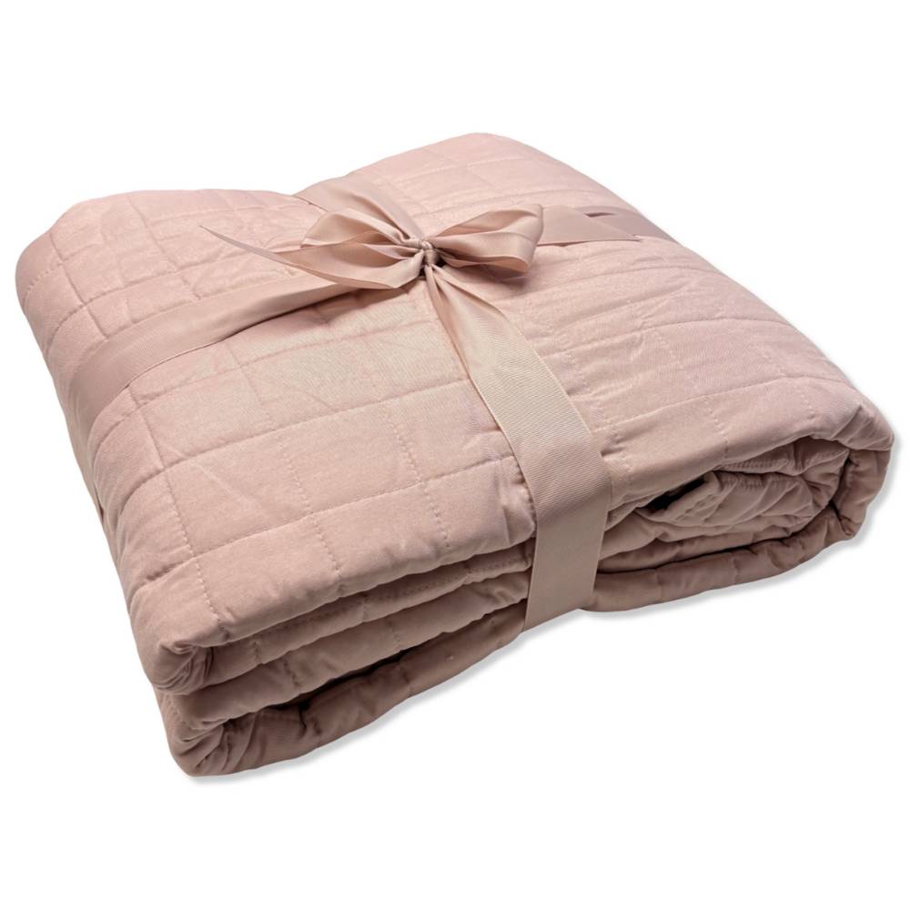 Boutis copriletto Kim Double Rosa - Grigio Matrimoniale