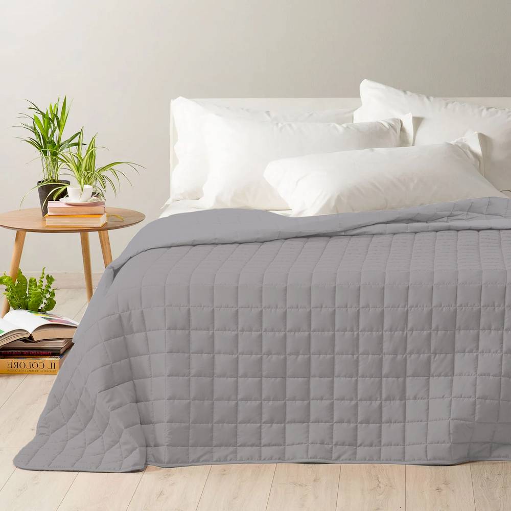 Boutis copriletto Kim Double Rosa - Grigio Matrimoniale