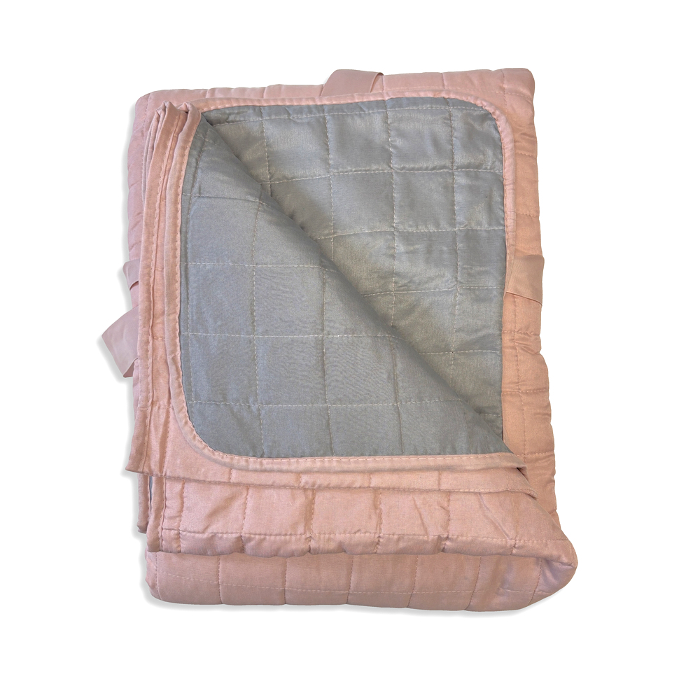 Boutis copriletto Kim Double Rosa - Grigio Matrimoniale